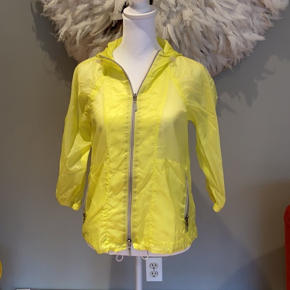 Vince neon translucent rain jacket